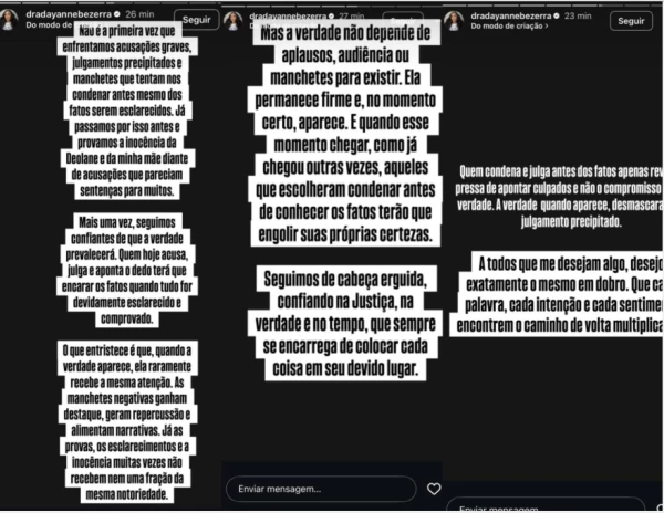 Dayanne quebra o silêncio sobre prisão de Deolane e dispara: ‘Terão que engolir suas próprias certezas’ 34 SXWVWUSm4nJgifwcYhan8PkFafnY20vTIygUGi1H