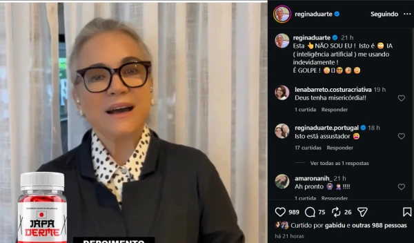Imagem de Regina Duarte é clonada por inteligência artificial em anúncio e atriz reage: ‘Me usando’ 34