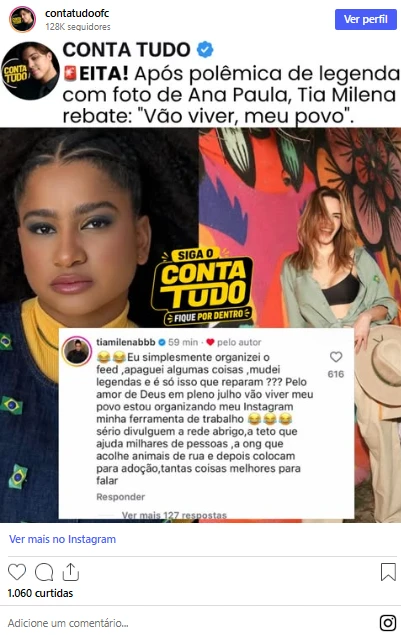 Milena apaga ‘eu te amo’ de foto com Ana Paula Renault, gera pânico nos fãs e se revolta: ‘Vão viver’ 34 uRby2rKVLlzfmObXtuuwalYVYdCBzeYy3NAhi8zC