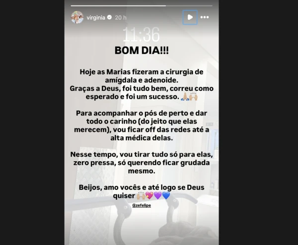 Virginia toma atitude que envolve Zé Felipe após ocorrido com as filhas 34