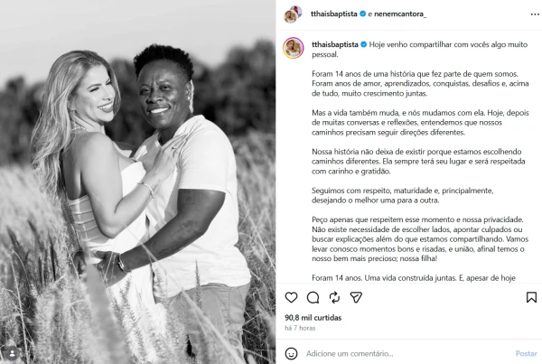 Após 14 anos, chega ao fim o casamento de Neném e Thais Baptista 34 PBMzmILVs9D9gN36wny9H8hJVpvLciV9CCzKGQjf