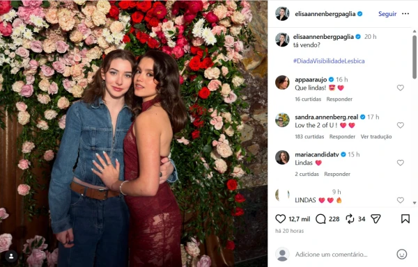Filha de Sandra Annenberg surge em post com a namorada e comentário de Ana Paula Araújo chama a atenção 34