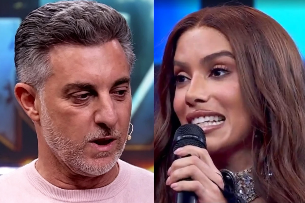 No Domingão, Anitta pede espaço para fazer crítica e Luciano Huck dá resposta na lata: ‘Não…’