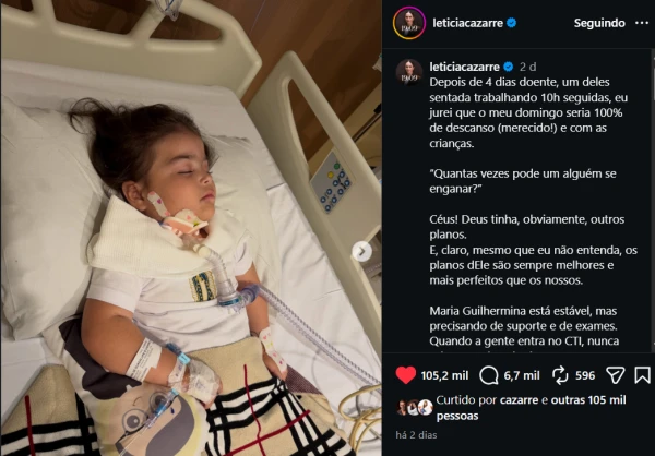 Leticia Cazarré se manifesta após noite difícil da filha e comentário chama atenção: ‘rezando’ 34 LfqNRD2EWYTvB2SntNCd8mVWrgDP5ZDoXJj2DH3a