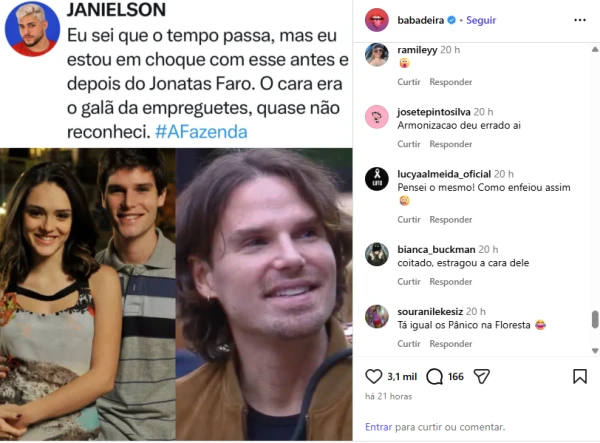 ‘Estragou a cara’: Jonatas Faro mexeu tanto no rosto que ficou irreconhecível 34