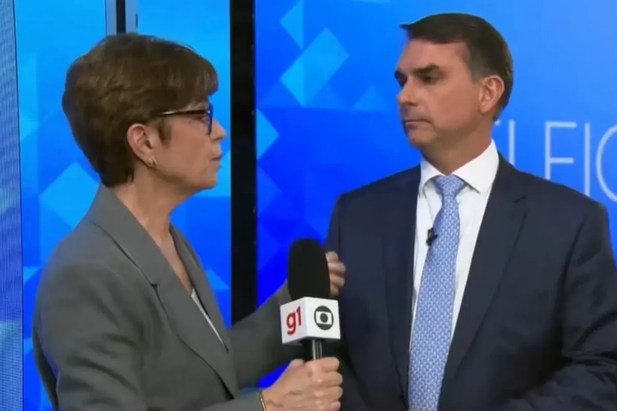 Em entrevista após debate, Renata Lo Prete interrompe Flávio e o desmente ao vivo: ‘Só pra esclarecer…’