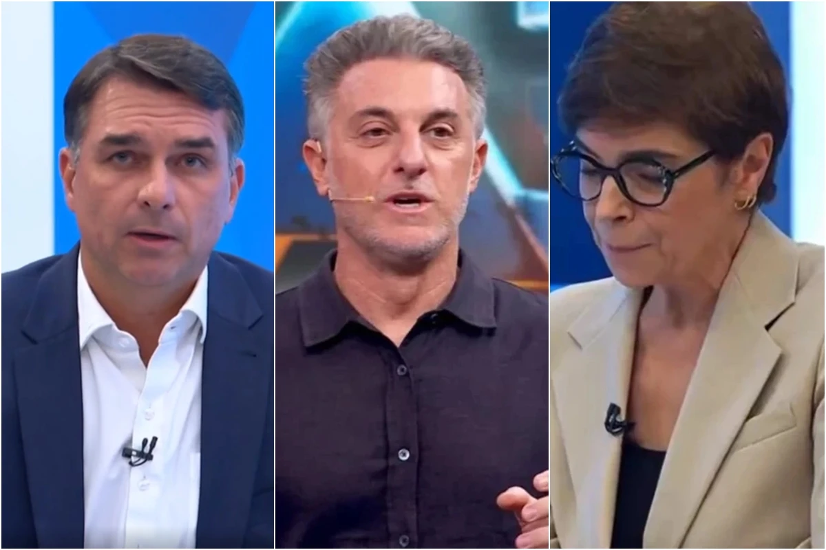 Renata faz esclarecimento após Luciano Huck virar assunto em sabatina e Flávio não se cala: ‘é a mesma…’