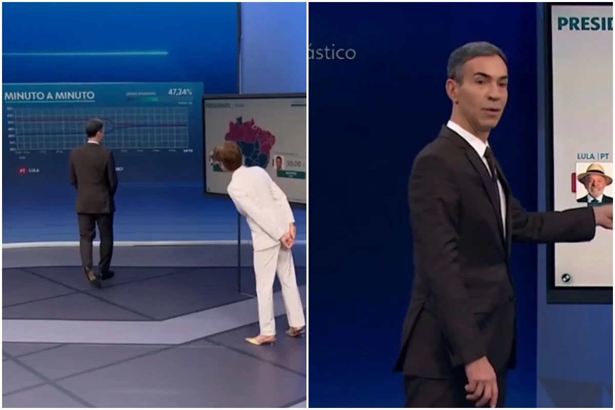 Após ocorrido ao vivo, atitude de César Tralli está dando o que falar: ‘não estou aguentando…’